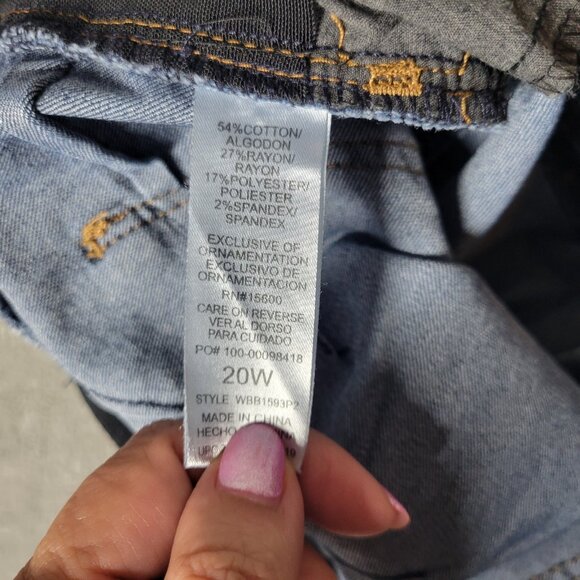 Democracy Womens Jeans 20W Plus Absolution Cropped Dark Blue Denim SL102E - Picture 10 of 11